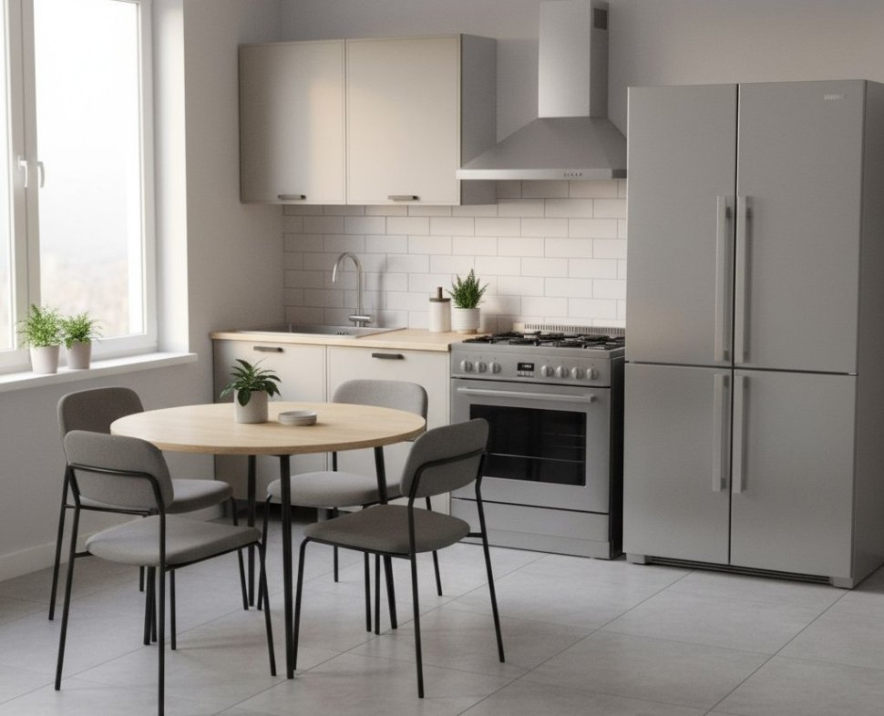 Кухня Аленушка 1,2м Магнолия Керамика,скоба черный,сонома