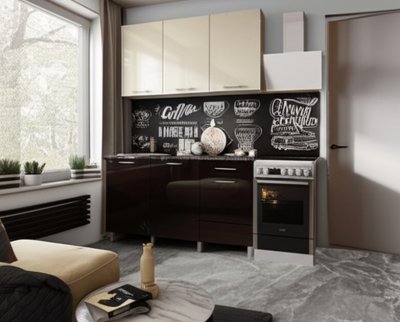 Кухня Танго 1,5 м, Ваниль, Горький шоколад