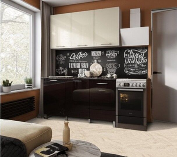 Кухня Танго 1,5 м, Ваниль, Горький шоколад