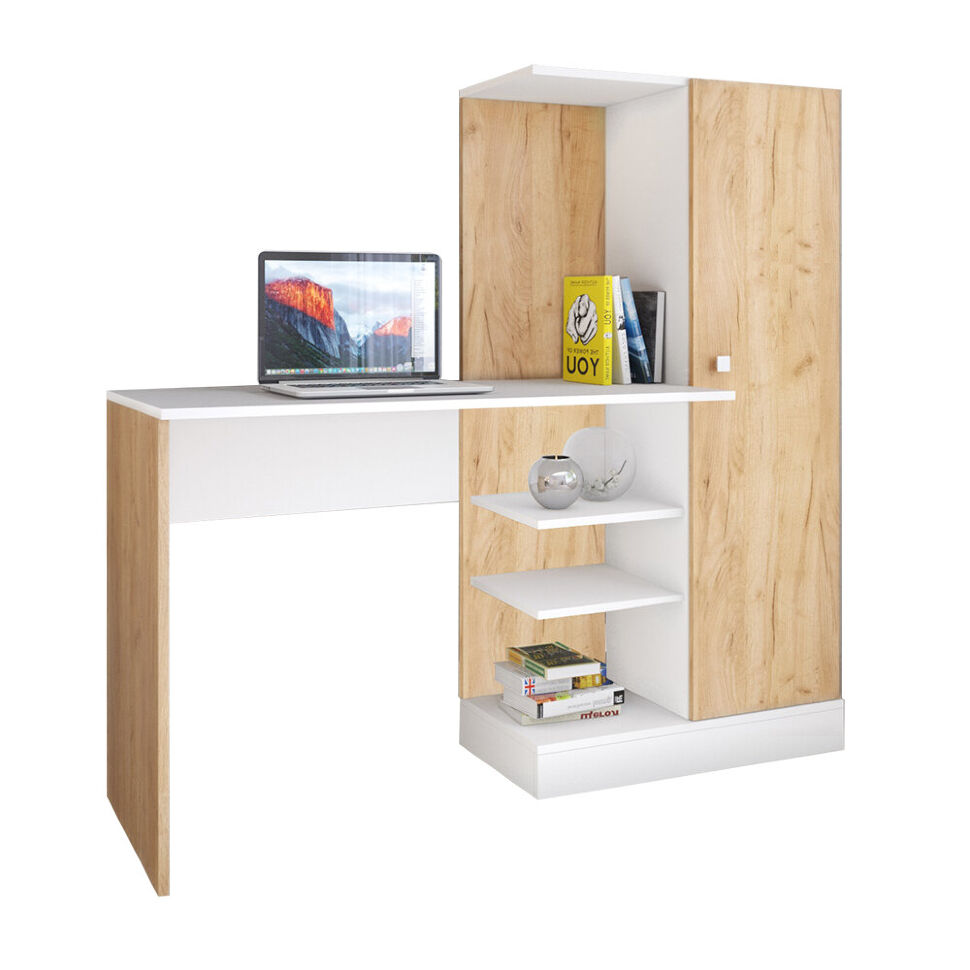 Компьютерный стол Квартет-6 (ТЭКС) Белый / Дуб Крафт