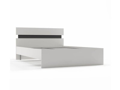 Сити 72 кровать с орт. основанием Белая Аляска / Черный