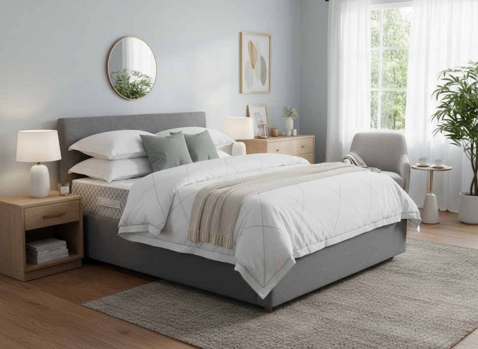 Кровать Nova 1400 с основанием / серый №25