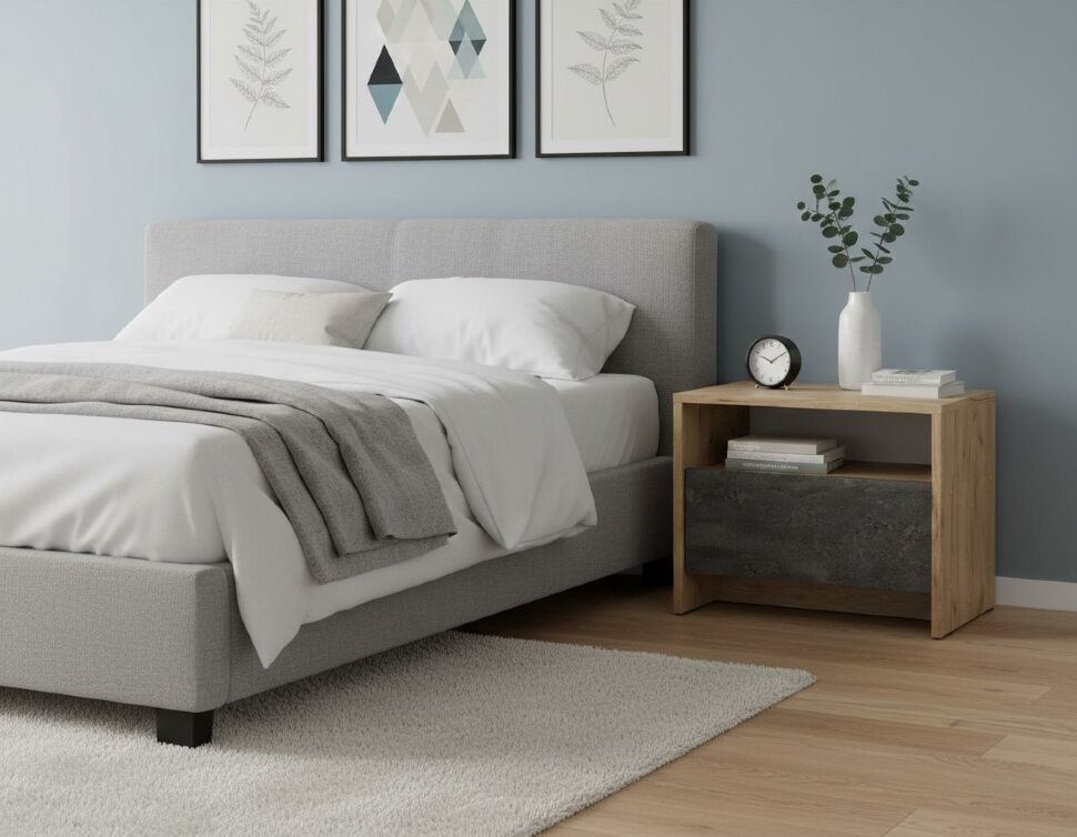 МСП 1 тумба прикроватная / Дуб Золотой/Камень темный