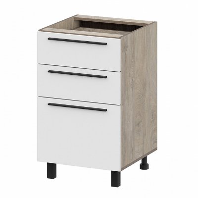 Шкаф кухонный напольный с ящиками 50 см Этна 5с3я (Софт Вайт)