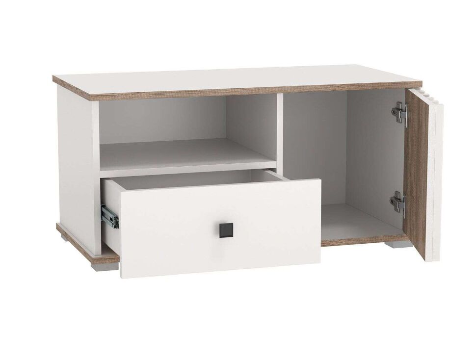 Тумба под ТВ 51.07 Либерти опора h=20мм Белый / Дуб Каньон