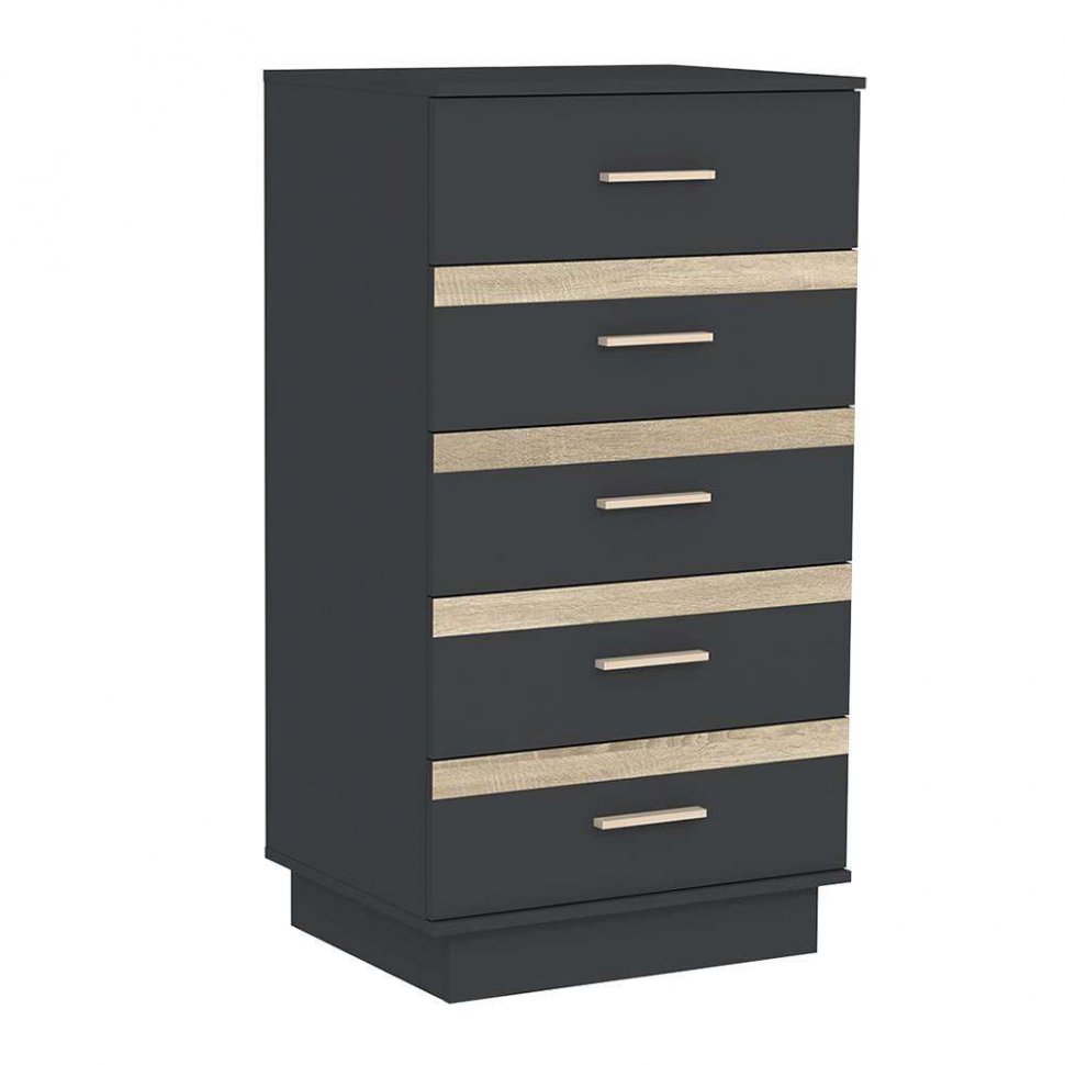 Комод высокий Анона (Графит) Антрацит