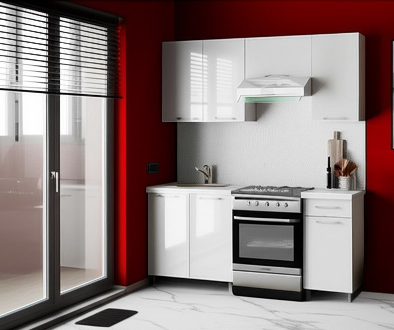 Кухня Танго 1,8 м с окапом, Белый