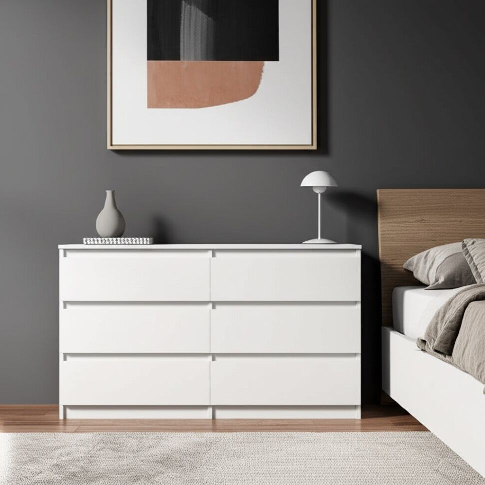 Комод с ящиками 1,38м Денвер, белый