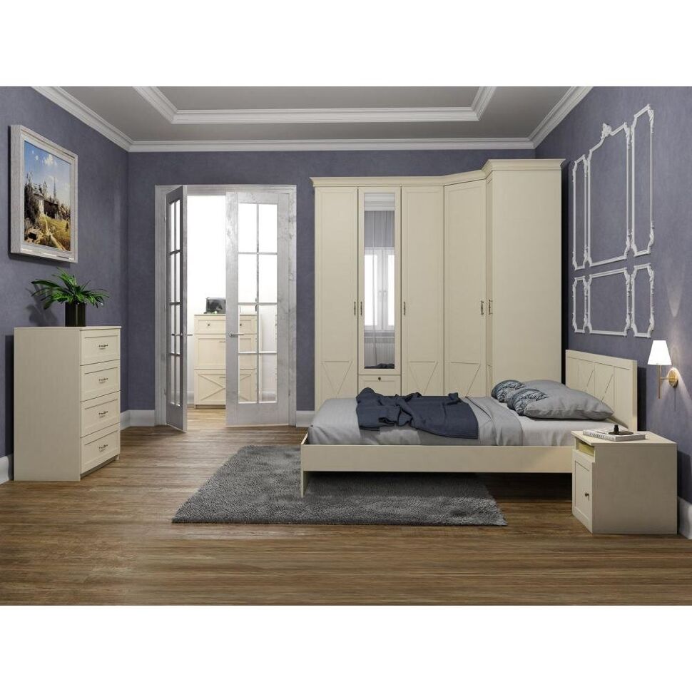 Бэль Шкаф трехдверный Слоновая кость