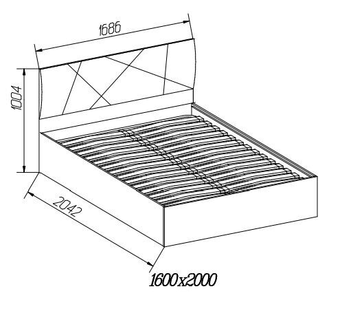 Кровать 160х200 Лагуна (MLK) с подъемным механизмом