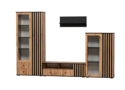 Стенка Либерти 1 (опора h20) Дуб вотан/Черный