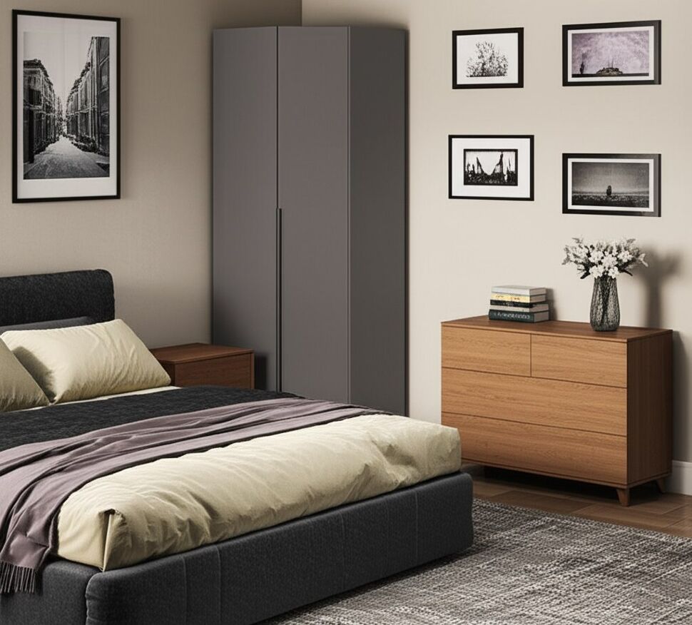 Шкаф угловой ШК 5, Графит серый