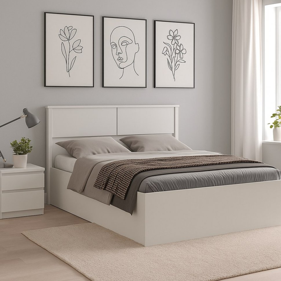 Кровать с ортопедическим основанием Толедо ТКР-1 140х200, Белый