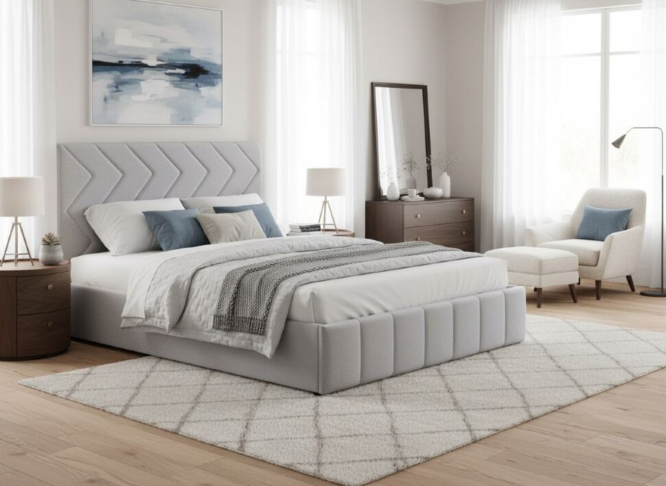 Милана кровать 140 Tenerife silver (светло-серый)