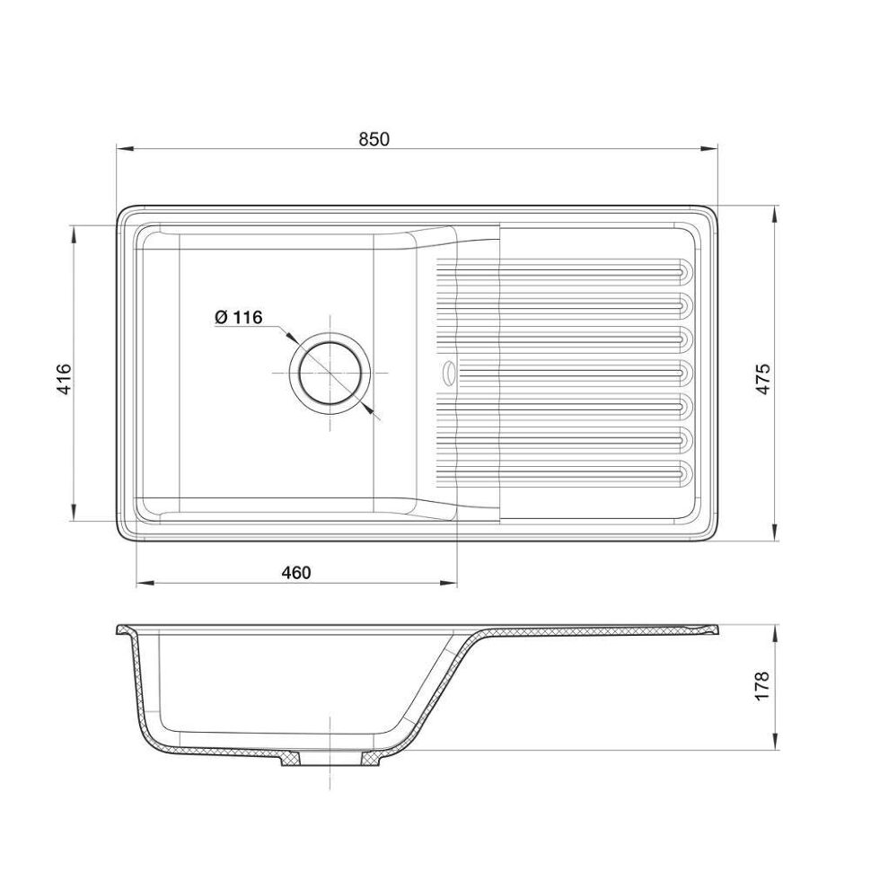 Мойка QUARZ 73, белый