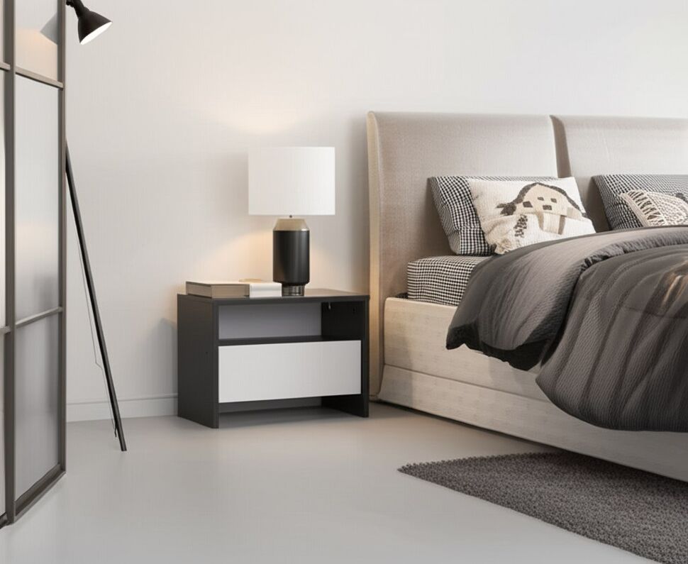 Тумба прикроватная Дольче Графит, Белый