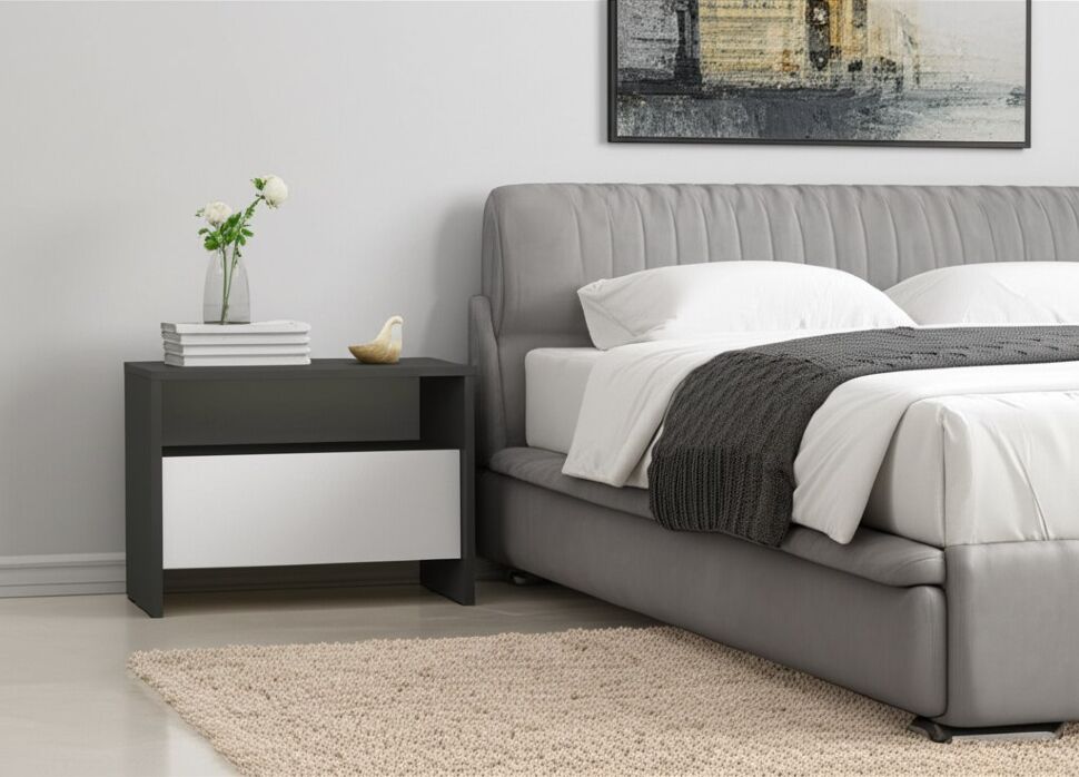 Тумба прикроватная Дольче Графит, Белый