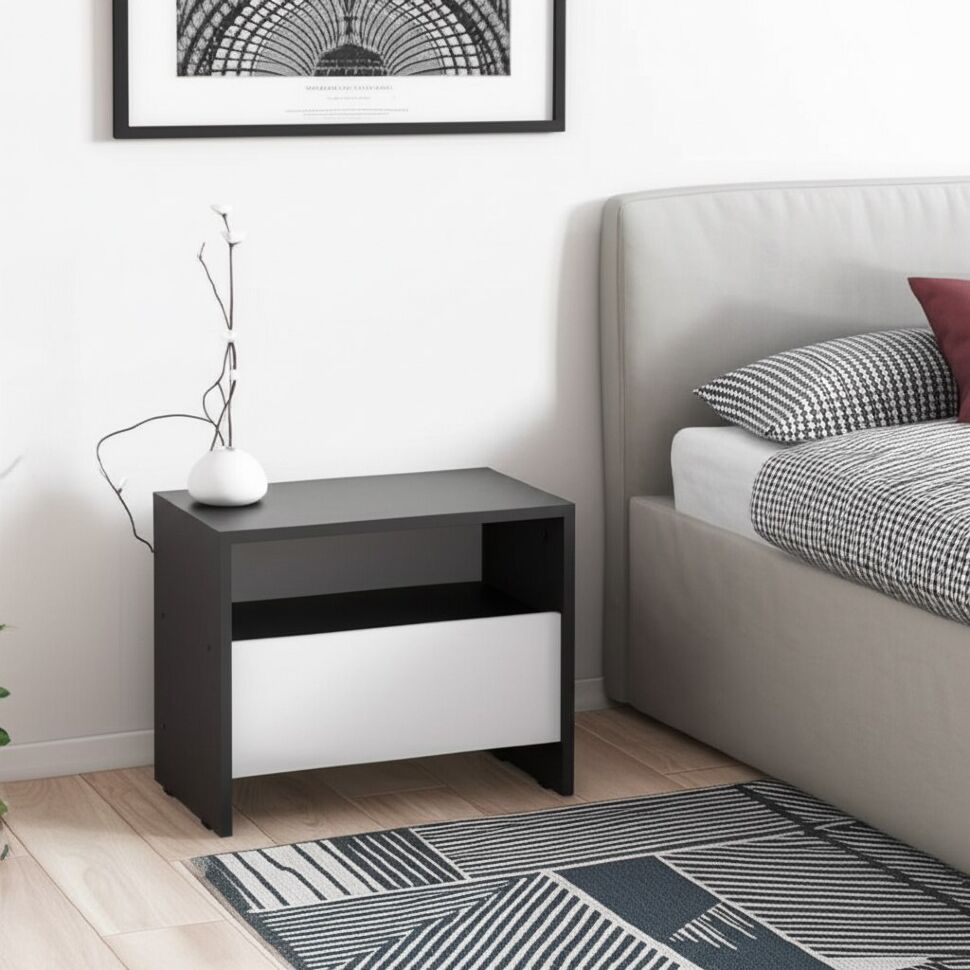 Тумба прикроватная Дольче Графит, Белый