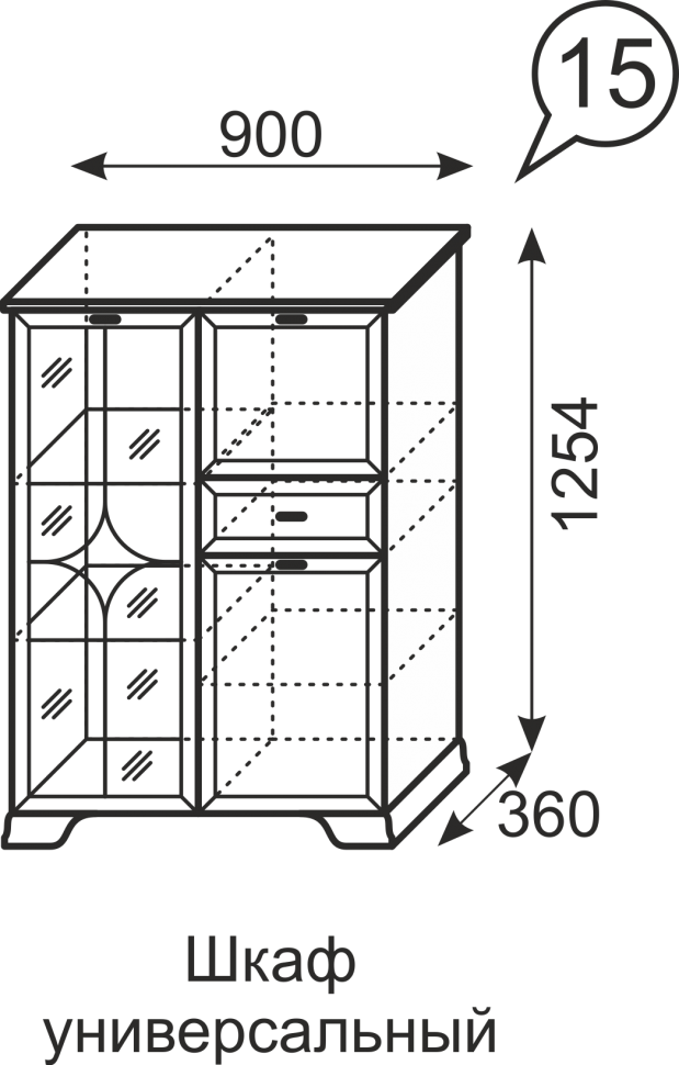 Шкаф универсальный Венеция 15 Ижмебель