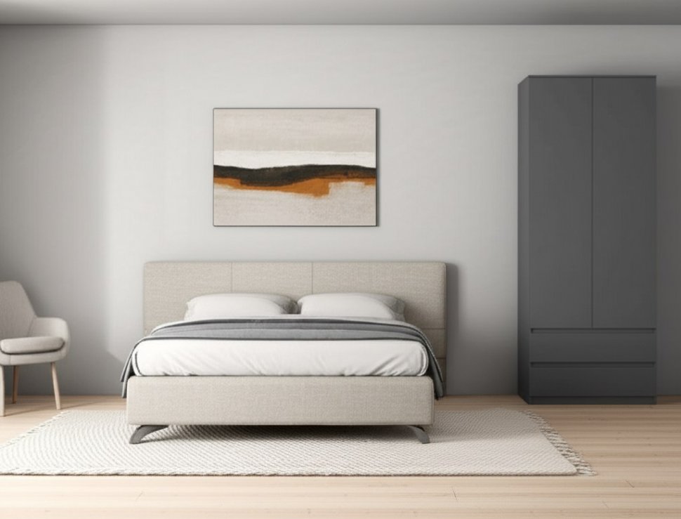 Шкаф двухстворчатый с ящиками Денвер (Графит серый)