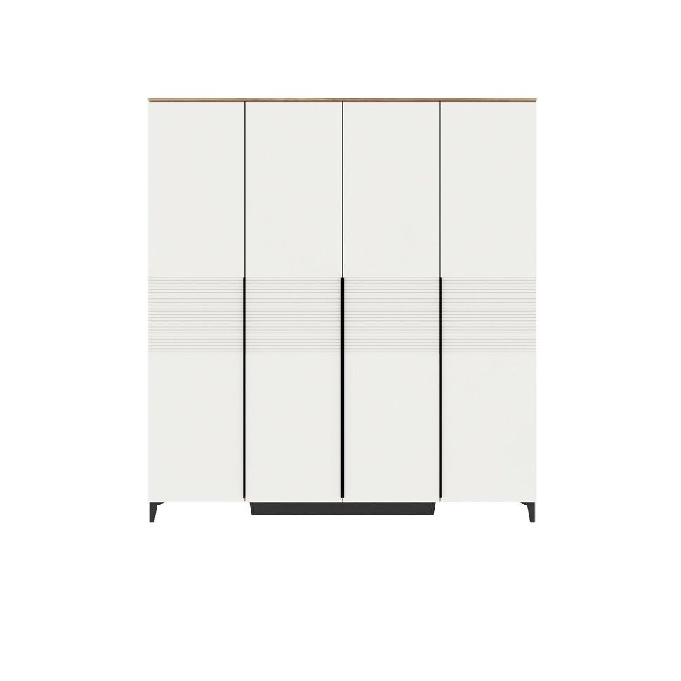 Шкаф 4-дверный Белла (Ижмебель) Дуб Вотан / Тальк