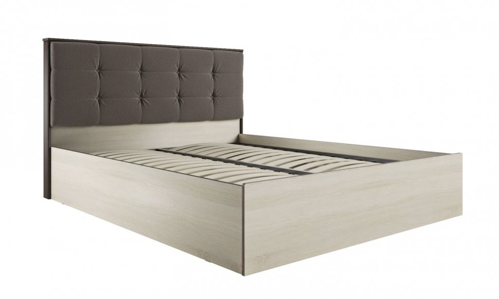 Кровать 160х200 Лирика ЛК-2 с подъемным механизмом (Велюр Кофейный) ТЭКС