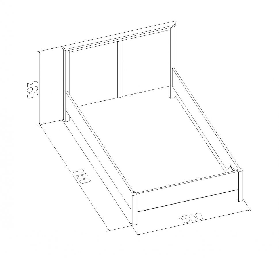 Кровать 90х200 Sherlock 45 Орех (Глазов) с основанием из дерева