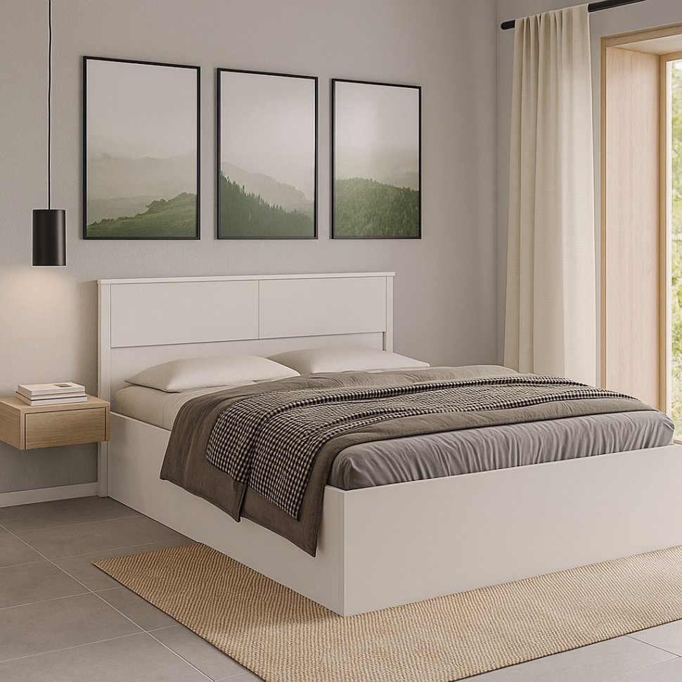 Кровать с настилом ДСП Толедо ТКР-1 140х200, Белый