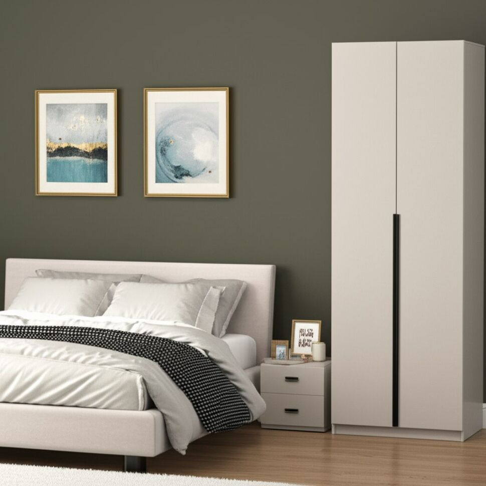 Шкаф распашной с наполнением (5 полок + 2 ящика) ШК 5 (800), Меланж