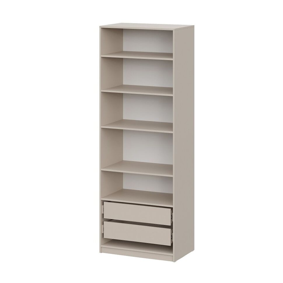 Шкаф распашной с наполнением (5 полок + 2 ящика) ШК 5 (800), Меланж