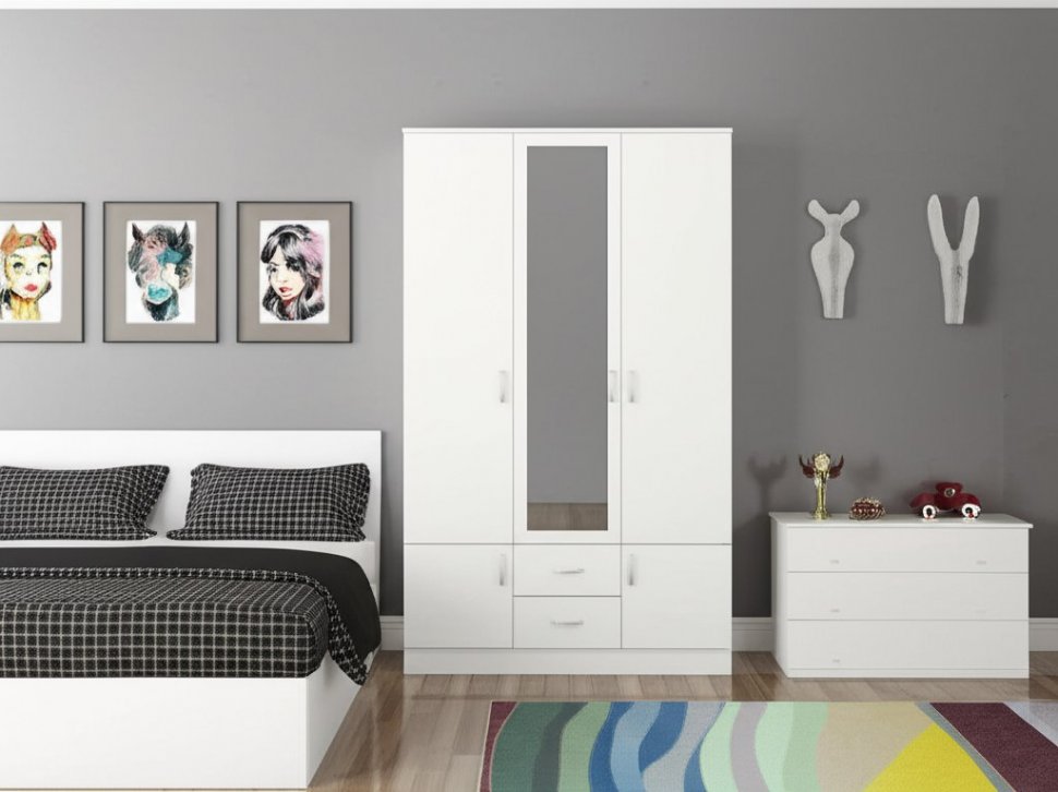 Шкаф трехстворчатый Ронда ШК-3 (Интерьер Центр) Белый