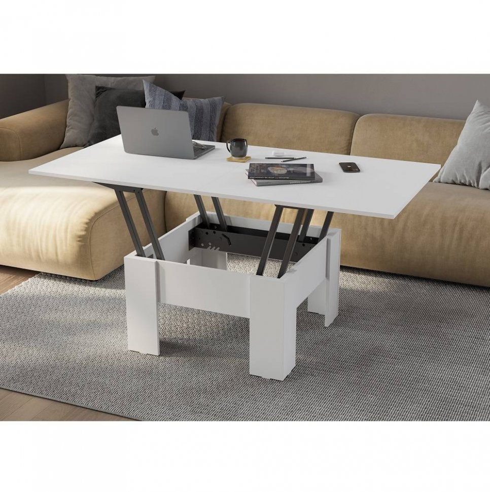 Стол журнальный трансформер СТЖ-006 Белый