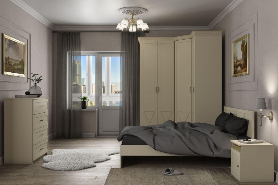 Бэль Шкаф угловой / Слоновая кость