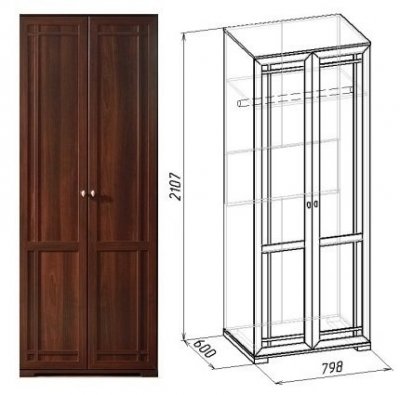 Шкаф для одежды Глазов-мебель Sherlock 12 (Орех Шоколадный)