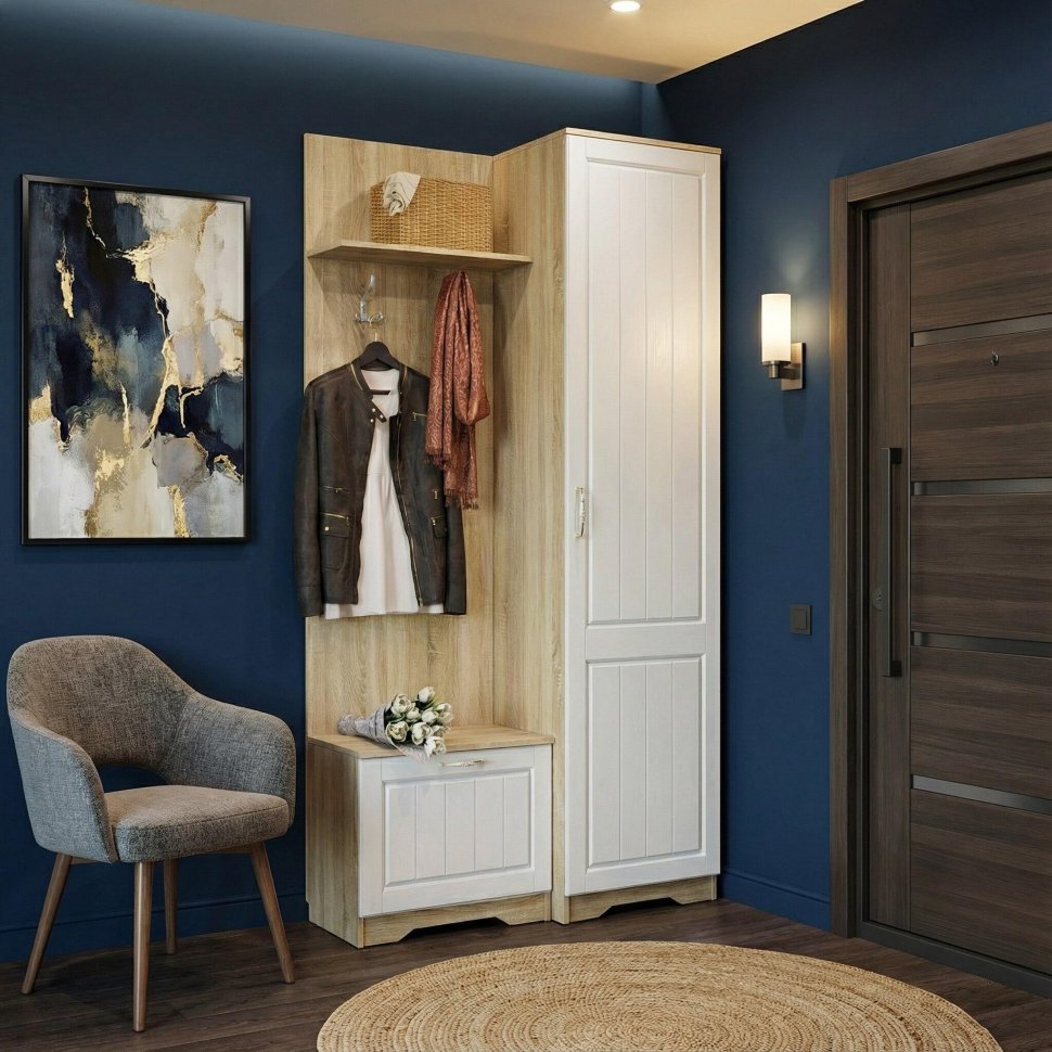 Прихожая Оливия-3 Дуб Сонома/белое дерево