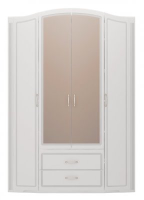 Шкаф  Виктория (Ижмебель) 02 с зеркалами, с ящиками, 4-х дверный