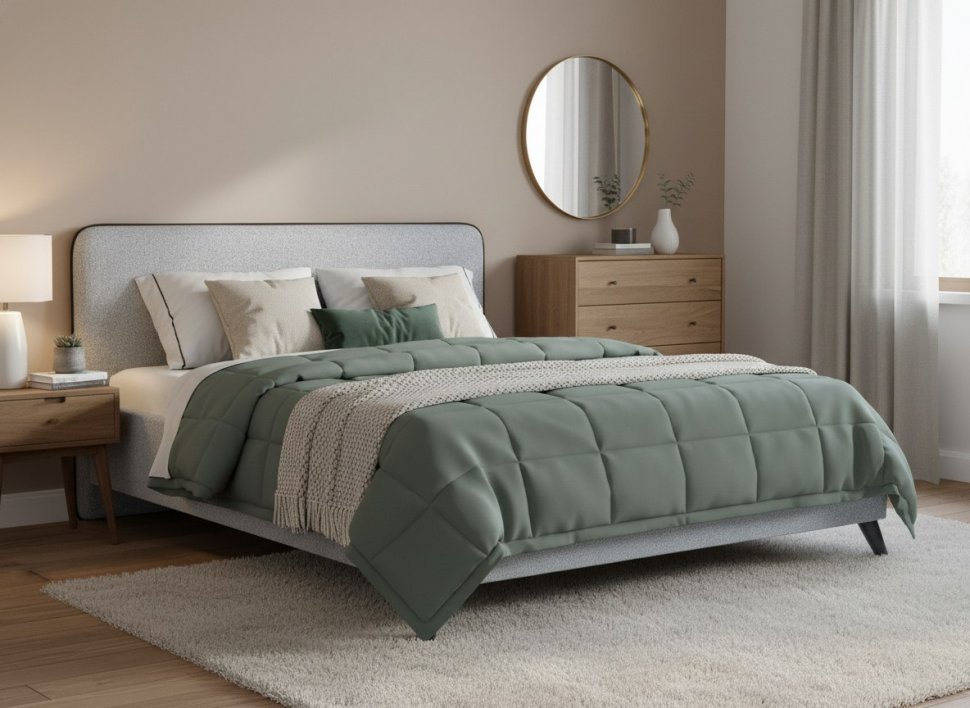 Миа кровать 180 Bravo grey (серый) / кант Лайт 10 Велюр (коричневый)