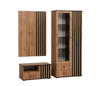 Стенка Либерти 3  (опора h20) Дуб вотан/Черный