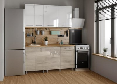 Кухня Танго 1,6 м, Белый, Дуб Шале