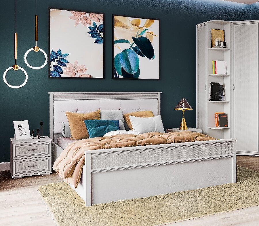 Кровать 160х200 Ливорно ЛКР-1 с подъемным механизмом Ясень Анкор