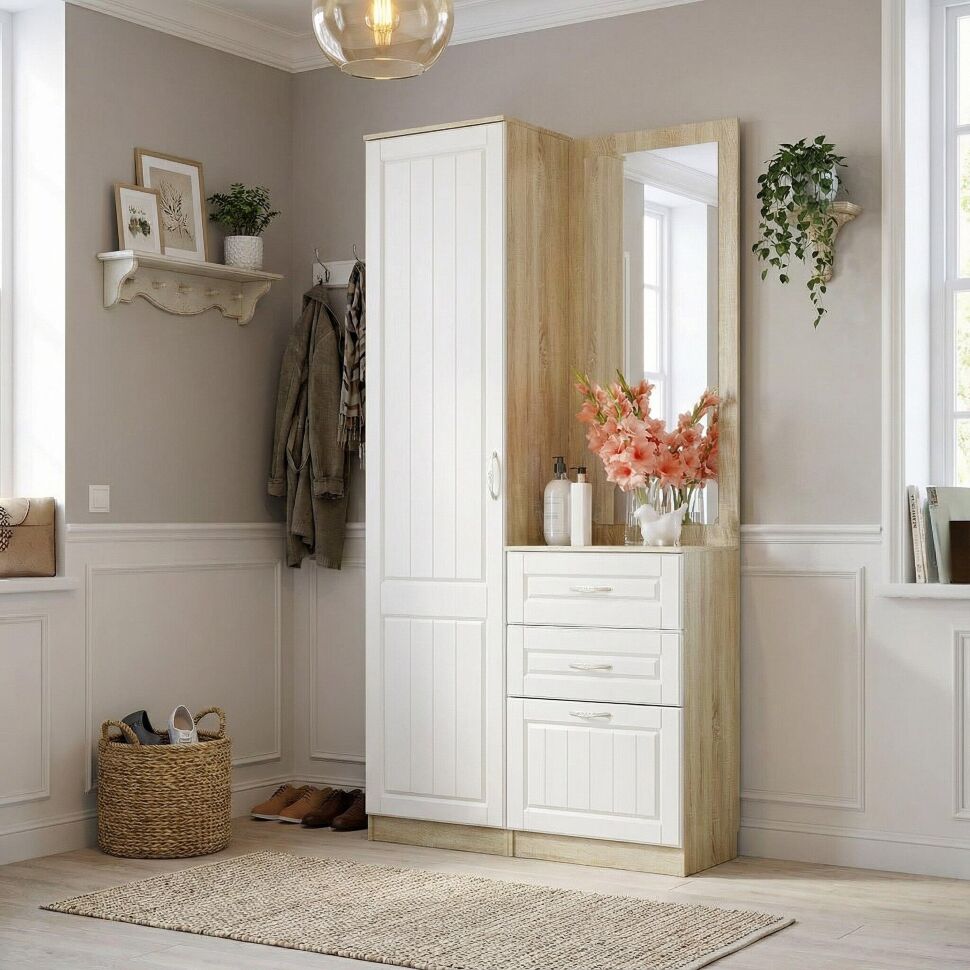 Прихожая Оливия-2 Дуб Сонома/белое дерево