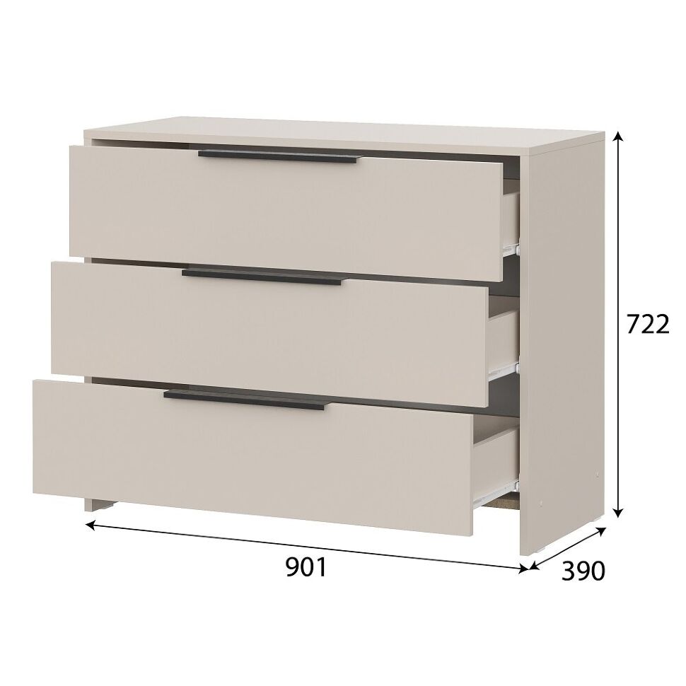 Камелия 1 комод 3 ящика (серия 2) / Меланж