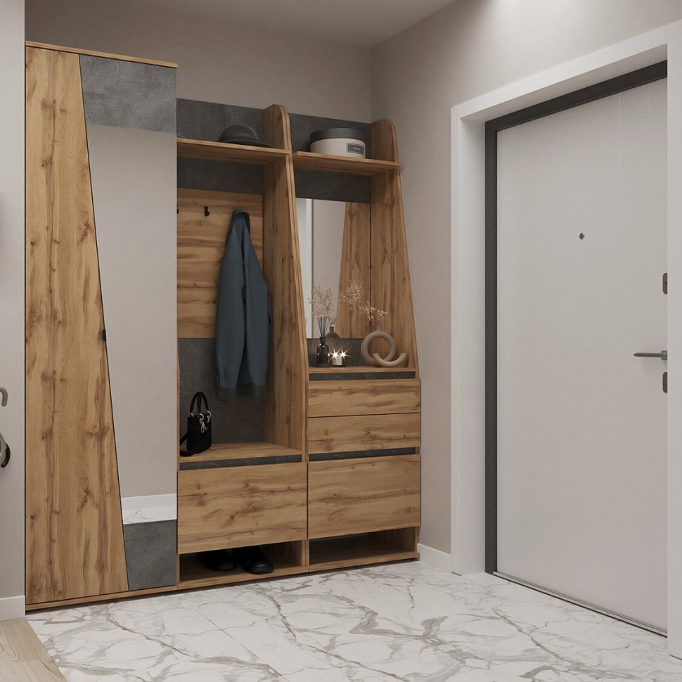 Шкаф для одежды с зеркалом Мари (Ижмебель)