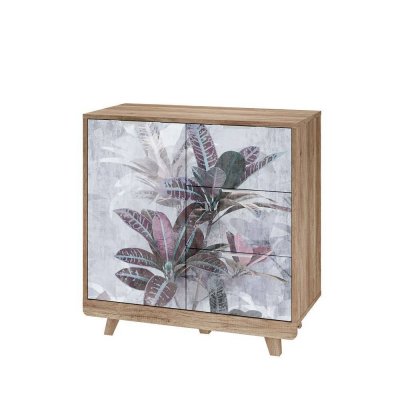 Комод Мегаполис КМ-12, дуб каньон/фотопечать бали