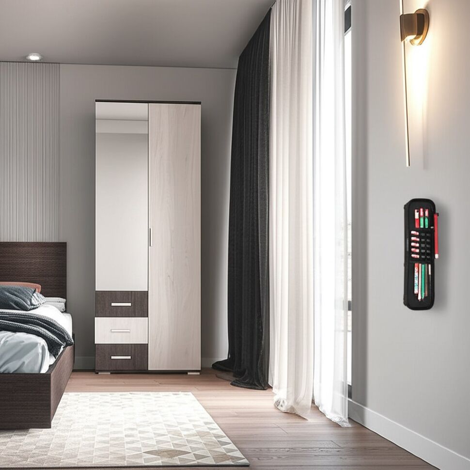 Шкаф двухдверный Белла, венге/ясень белый