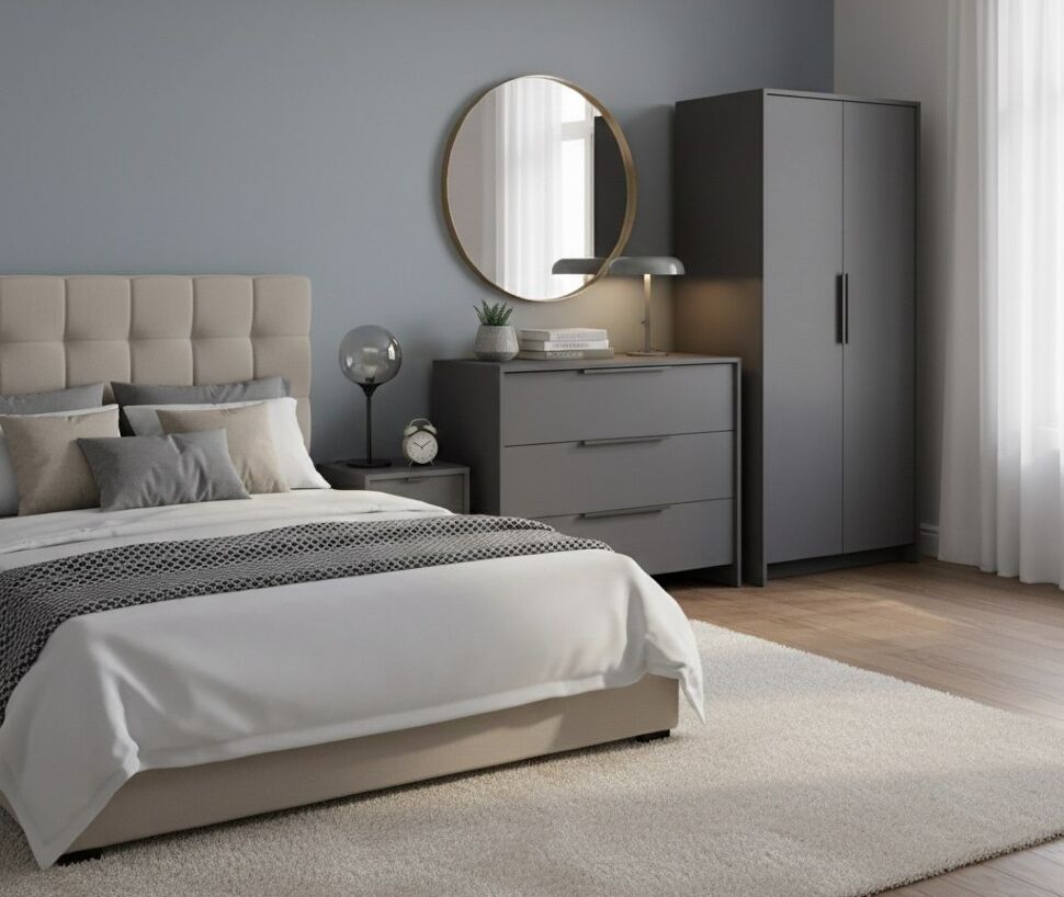 Камелия 1 комод 3 ящика (серия 2) / Графит