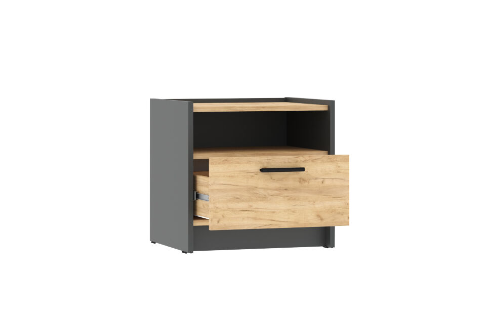 НМ 011.15 Тумба прикроватная Оттавия Антрацит/Дуб золотой