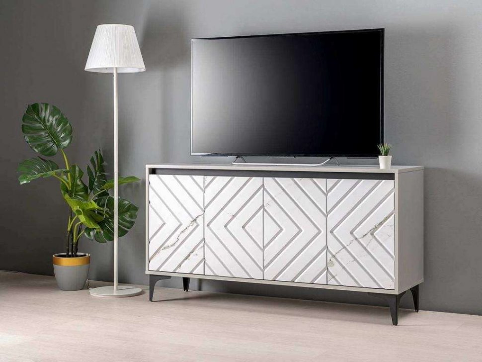 Муар тумба под ТВ 13.261.02 Серый/Мрамор