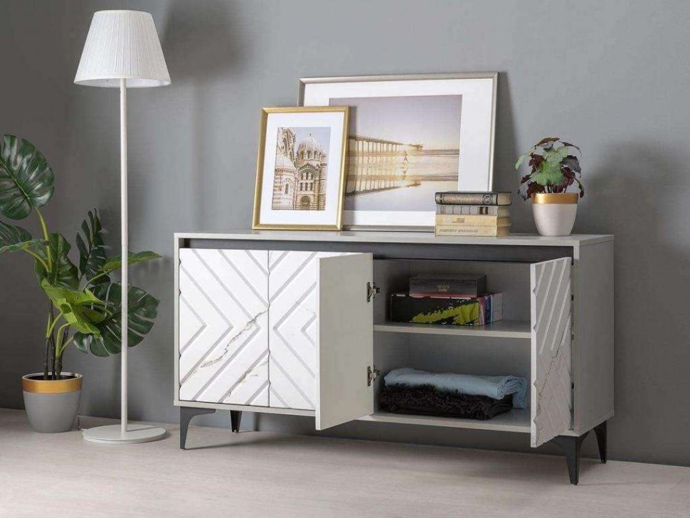 Муар тумба под ТВ 13.261.02 Серый/Мрамор