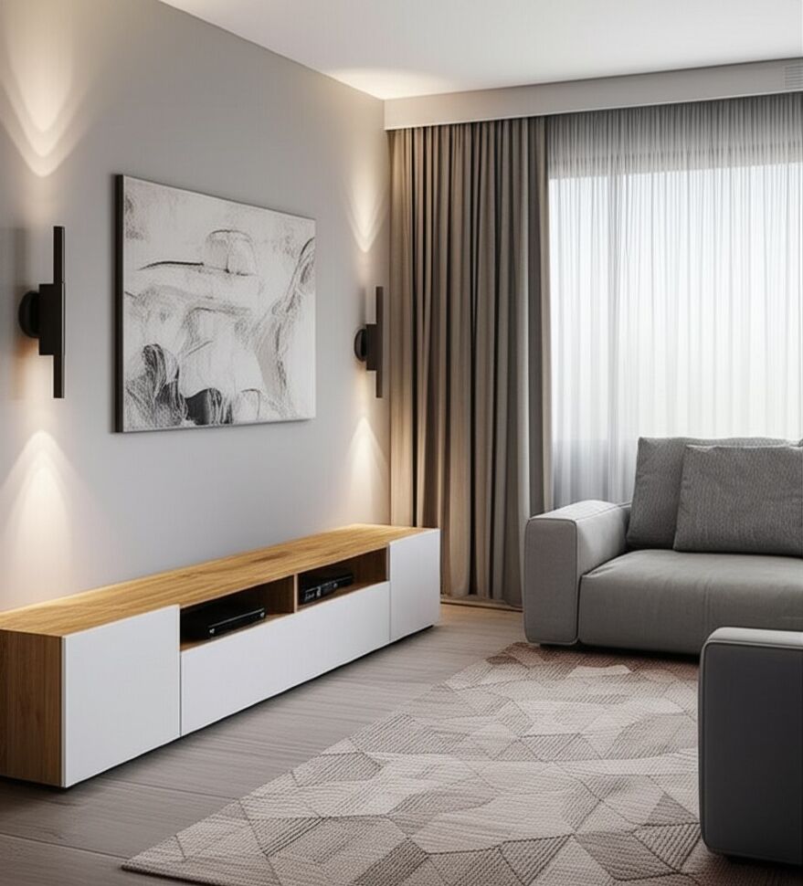 Тумба ТВ Денвер, Дуб золотой, Белый